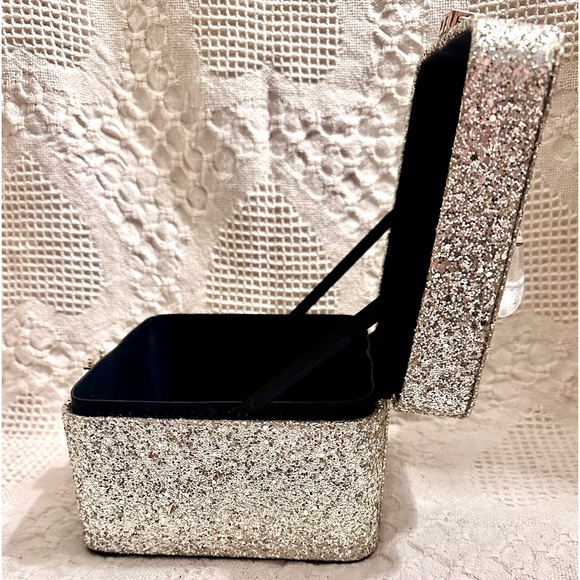 Rare HTF Victoria Secret Chunky Silver Glitter Makeup Cosmetic Box Holographic - Picture 9 of 16